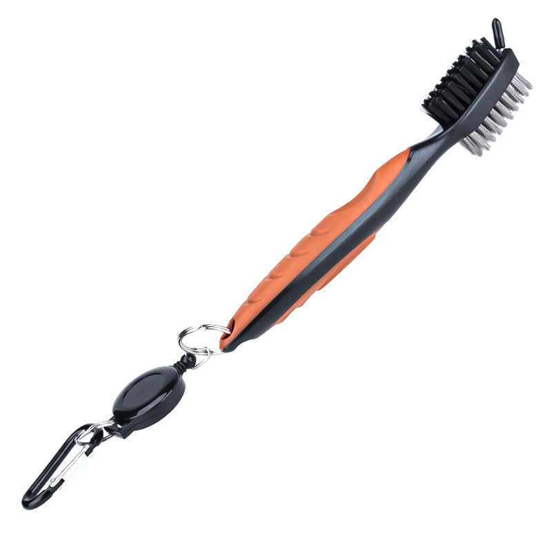 Gyárilag közvetlen golftisztító kefe acélgyapjú horoggal Golf Club kétoldalas tisztítókefe