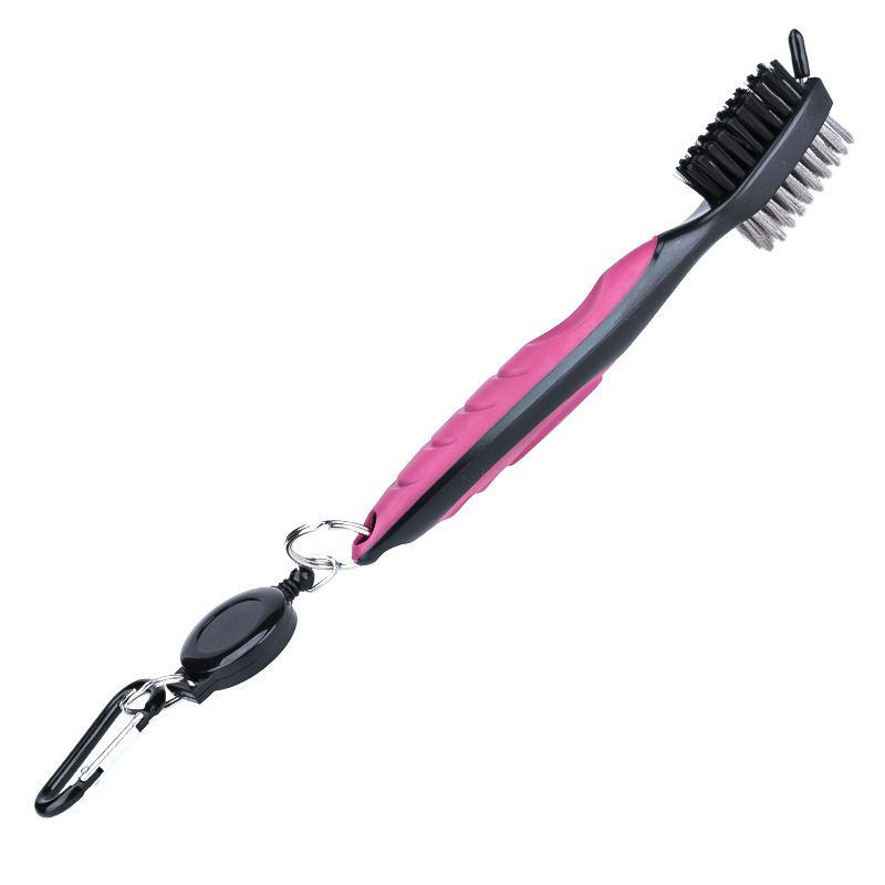 Gyárilag közvetlen golftisztító kefe acélgyapjú horoggal Golf Club kétoldalas tisztítókefe