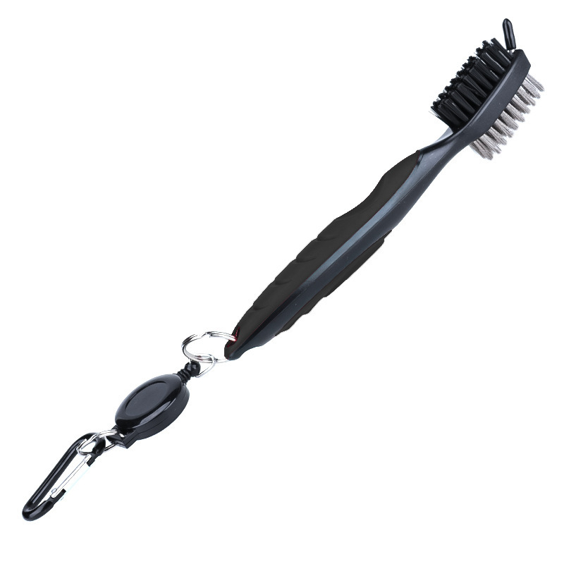 Gyárilag közvetlen golftisztító kefe acélgyapjú horoggal Golf Club kétoldalas tisztítókefe