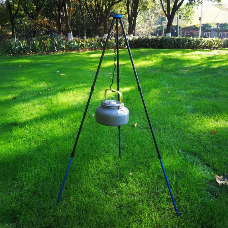 Kültéri nagyméretű máglyatartó, hordozható, függő edénytartó, állvány, máglya, kempingfelszerelés, grillező állvány