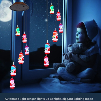Εξωτερικά ηλιακά φώτα ανέμου με καμπάνες, χριστουγεννιάτικα διακοσμητικά φώτα με νιφάδες χιονιού, 6 led πολύχρωμα φώτα ατμόσφαιρας, βολικά κρεμαστά φώτα κήπου