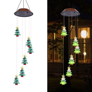 Εξωτερικά ηλιακά φώτα ανέμου με καμπάνες, χριστουγεννιάτικα διακοσμητικά φώτα με νιφάδες χιονιού, 6 led πολύχρωμα φώτα ατμόσφαιρας, βολικά κρεμαστά φώτα κήπου
