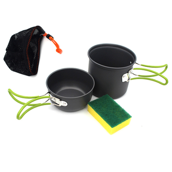 Határokon átnyúló, népszerű, kültéri, hordozható kempingkészlet, 1-2 fős piknik főzőedényekhez, kemény oxidált készlet, kombinált pohárkészlet