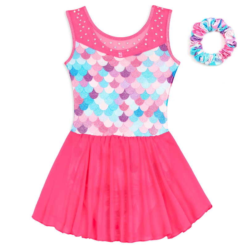 Дрехи за гимнастика, Бронзиращи дрехи за гимнастика за момичета, Детска шифонена пола, Дрехи за танци с еднорог за момичета, Детски дрехи за тренировки