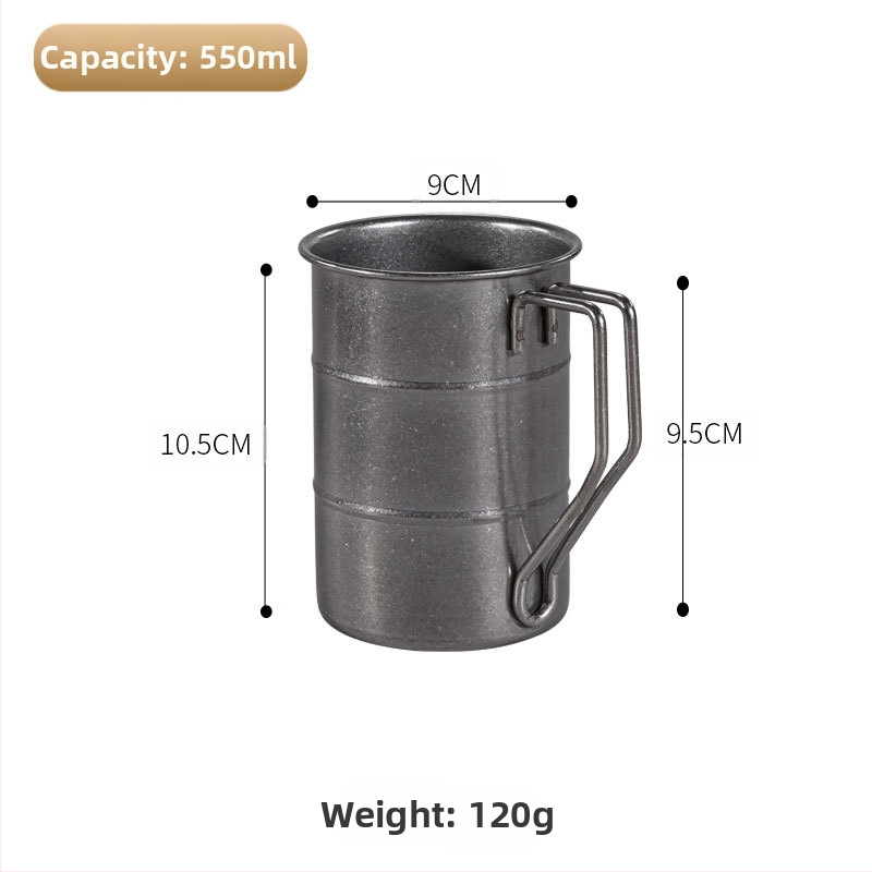 Vintažinis 304 nerūdijančio plieno alaus bokalas, snaigės smėlio bokalas, kūrybingas lauko kempingo senas bokalas, su užsakomu logotipu