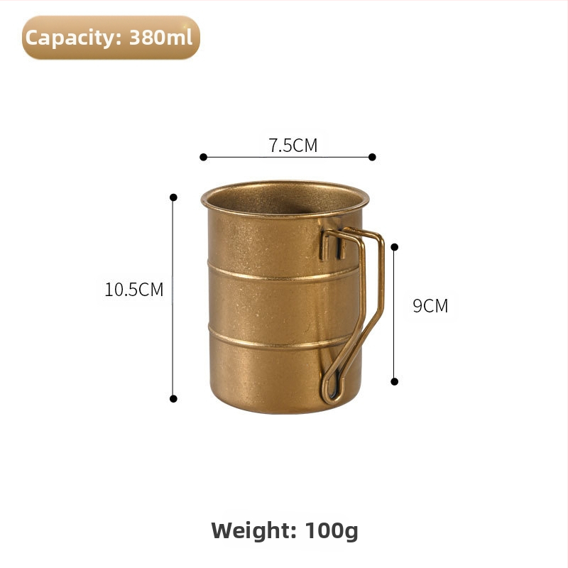 Vintažinis 304 nerūdijančio plieno alaus bokalas, snaigės smėlio bokalas, kūrybingas lauko kempingo senas bokalas, su užsakomu logotipu