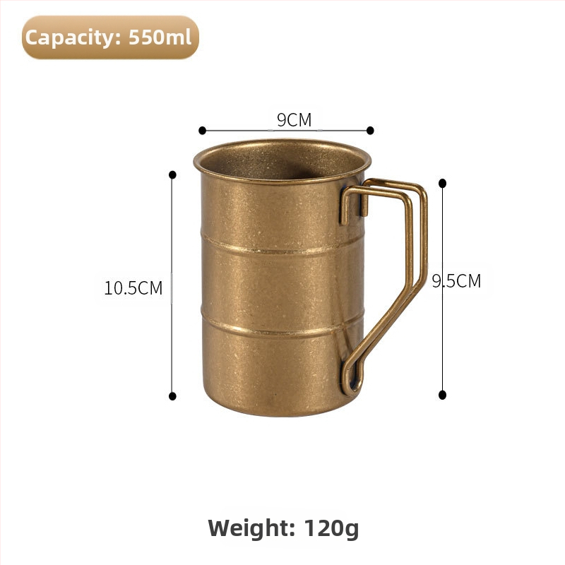 Vintažinis 304 nerūdijančio plieno alaus bokalas, snaigės smėlio bokalas, kūrybingas lauko kempingo senas bokalas, su užsakomu logotipu