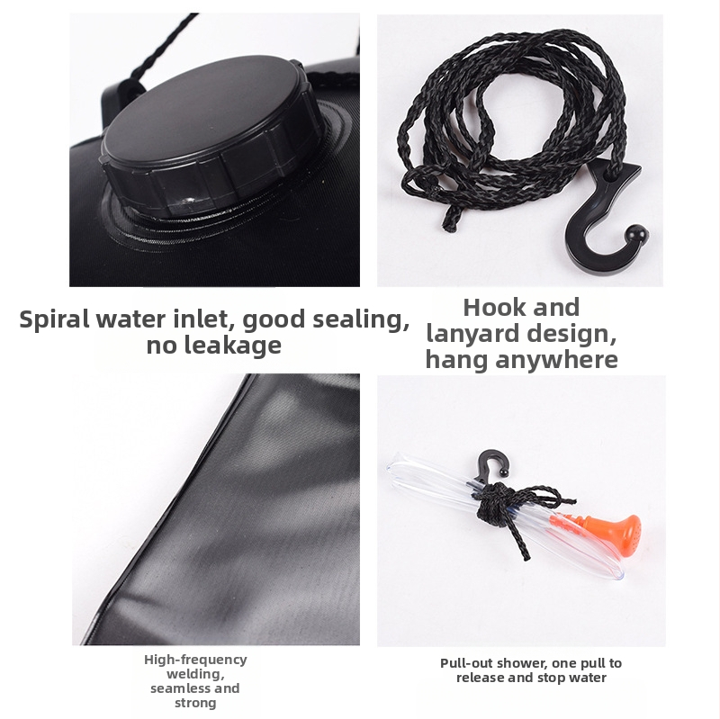 Трансгранична чанта за душ на открито 40 литра, слънчева чанта за баня, голяма чанта за вода за баня, сгъваема чанта за съхранение на вода