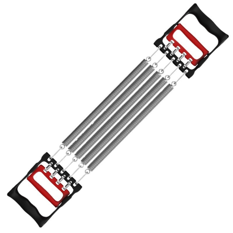 Rindkere laiendav tõmbetugevusega meesvedruga rindkere lihaste treenimine istessetõusu käe jõul õla ja selja venitusharjutus koduste treeningvahenditega