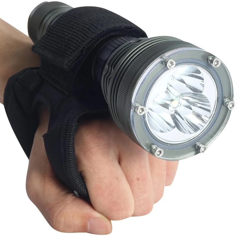 Speciális karvédő zseblámpa hüvelyhez, csuklóvédőhöz, zseblámpa szövetvédőhöz, búvárvilágításhoz, kiegészítőkhöz, kézhátlaphoz, kültéri használatra