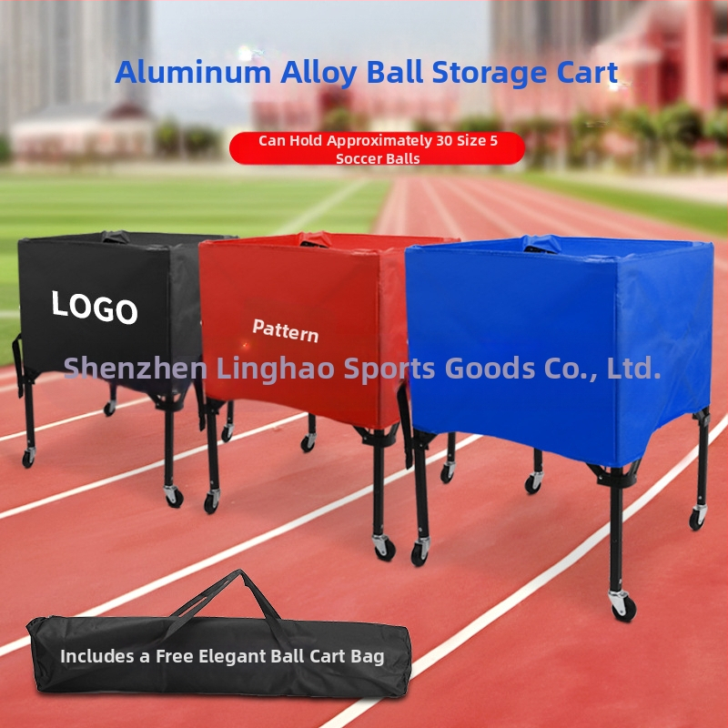 Фабрично директна алуминиева сплав, количка за съхранение на топки, сгъваема преносима количка за тренировки на закрито и открито