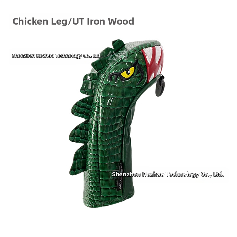 Drevený kryt na golfovú palicu s kresleným tyranosaurom typ č. 1, drevený č. 3/5, drevená kuracia noha z PU nepremokavej tkaniny
