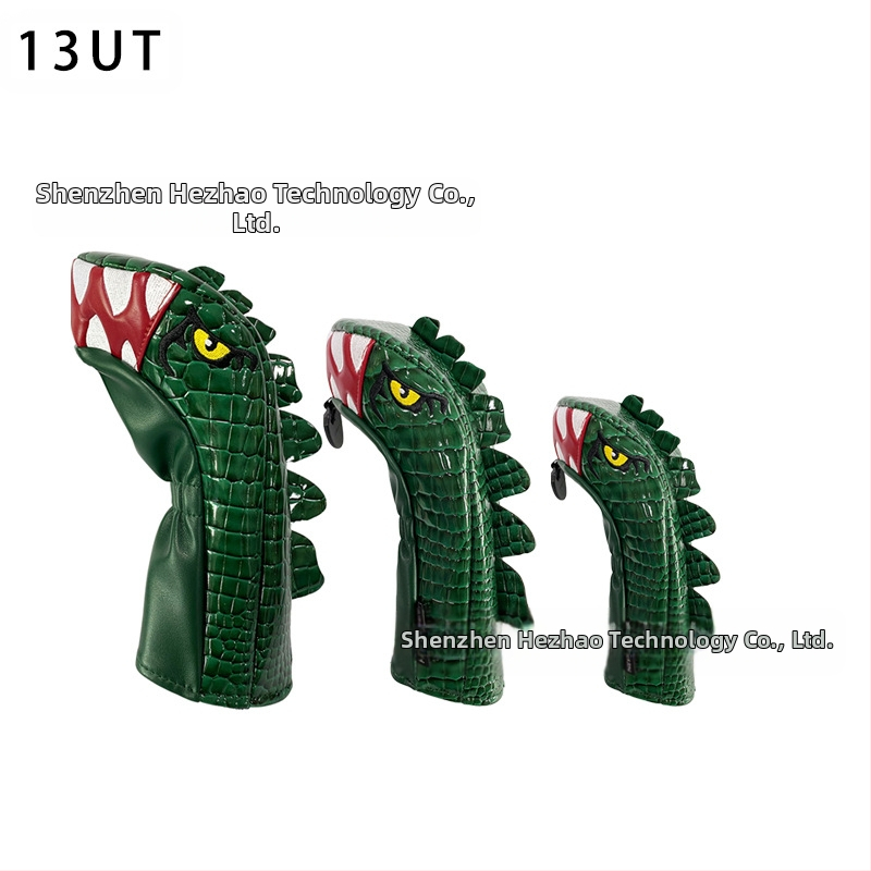 Drevený kryt na golfovú palicu s kresleným tyranosaurom typ č. 1, drevený č. 3/5, drevená kuracia noha z PU nepremokavej tkaniny