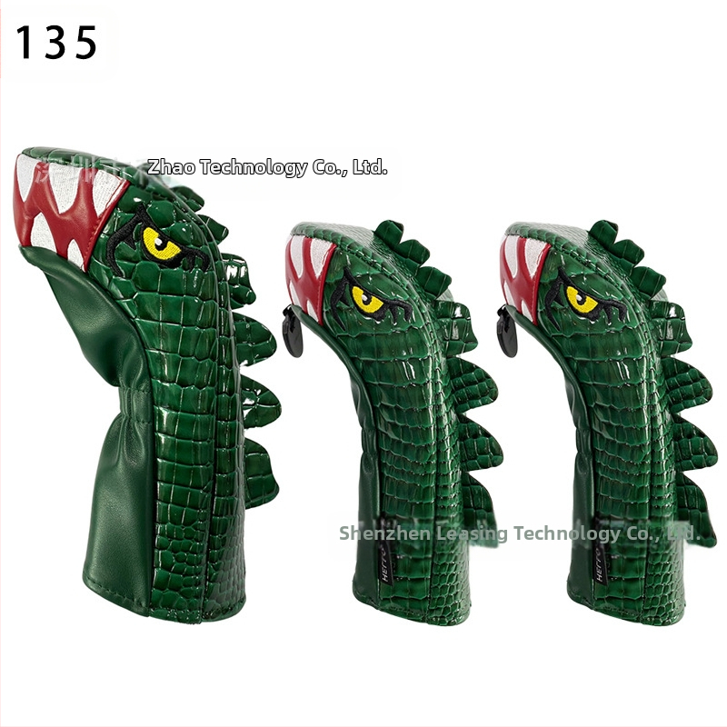 Drevený kryt na golfovú palicu s kresleným tyranosaurom typ č. 1, drevený č. 3/5, drevená kuracia noha z PU nepremokavej tkaniny