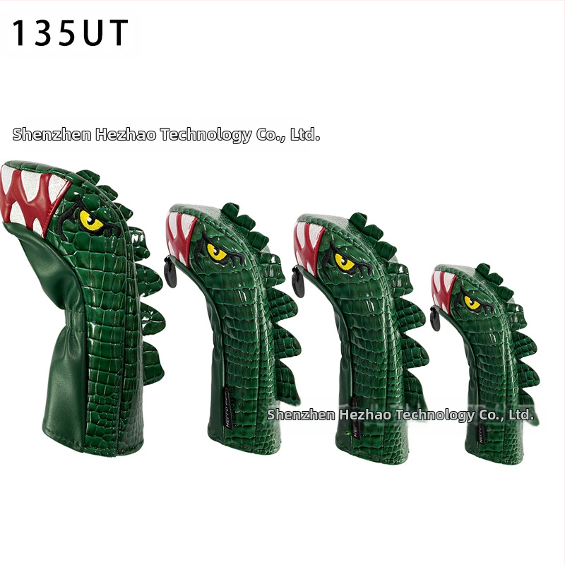 Drevený kryt na golfovú palicu s kresleným tyranosaurom typ č. 1, drevený č. 3/5, drevená kuracia noha z PU nepremokavej tkaniny