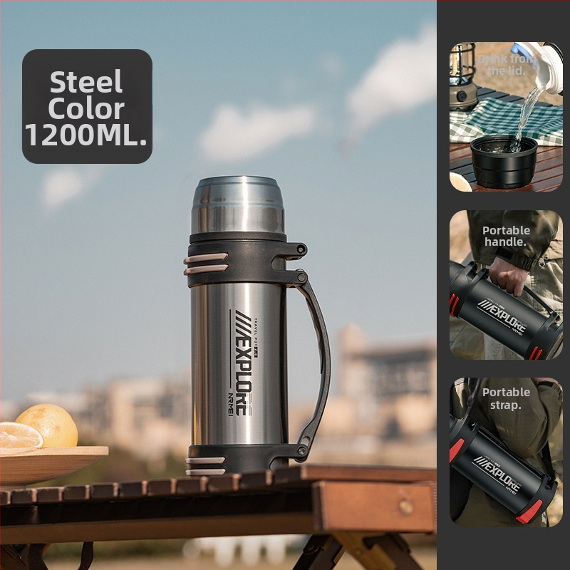 „Enme Thermos Cup“ vyriškas didelis didelės talpos termosinis virdulys, lauko, naujas, 316 automobilinis buitinis virdulys, šilto vandens butelis