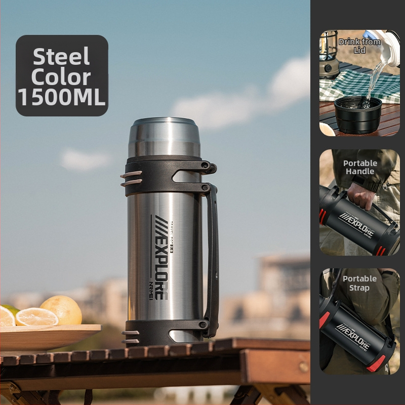 „Enme Thermos Cup“ vyriškas didelis didelės talpos termosinis virdulys, lauko, naujas, 316 automobilinis buitinis virdulys, šilto vandens butelis