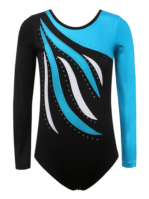 Laste võimlemistrikoo – professionaalne kullatud tantsuetendusriietus, tikitud harjutustrikoo, väga elastne ja mugav