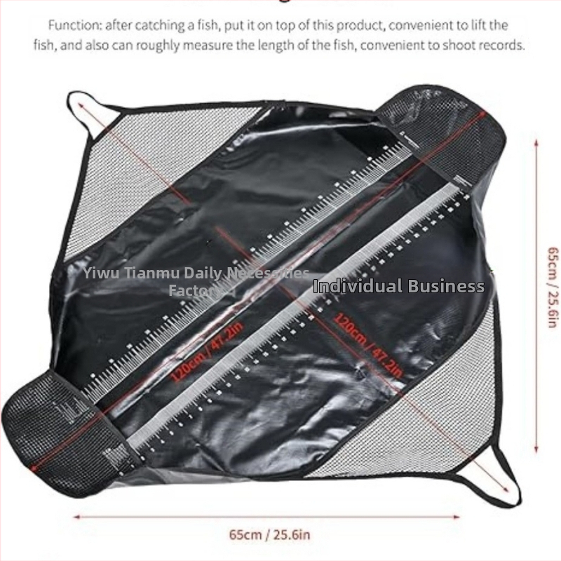 Horgászbajnokság súlyzós halzsák, összecsukható súlyzós halzsák szállítására alkalmas, erős nejlon fogantyúval és vonalzóval