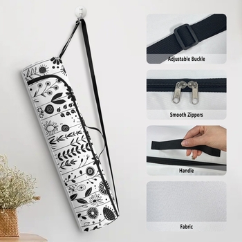 Laitu τυπωμένο ρετρό χαλάκι γιόγκα με λουλούδια, πολύχρωμο διαγώνιο, φορητό διασυνοριακό φερμουάρ, ελάχιστη παραγγελία, νέα τσάντα κυλίνδρου