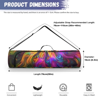 Laitu τυπωμένο ρετρό χαλάκι γιόγκα με λουλούδια, πολύχρωμο διαγώνιο, φορητό διασυνοριακό φερμουάρ, ελάχιστη παραγγελία, νέα τσάντα κυλίνδρου