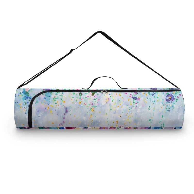 Saltea de yoga retro imprimată Laitu, florală, colorată, diagonală, portabilă, cu fermoar transfrontalier, comandă minimă, geantă cilindrică nouă