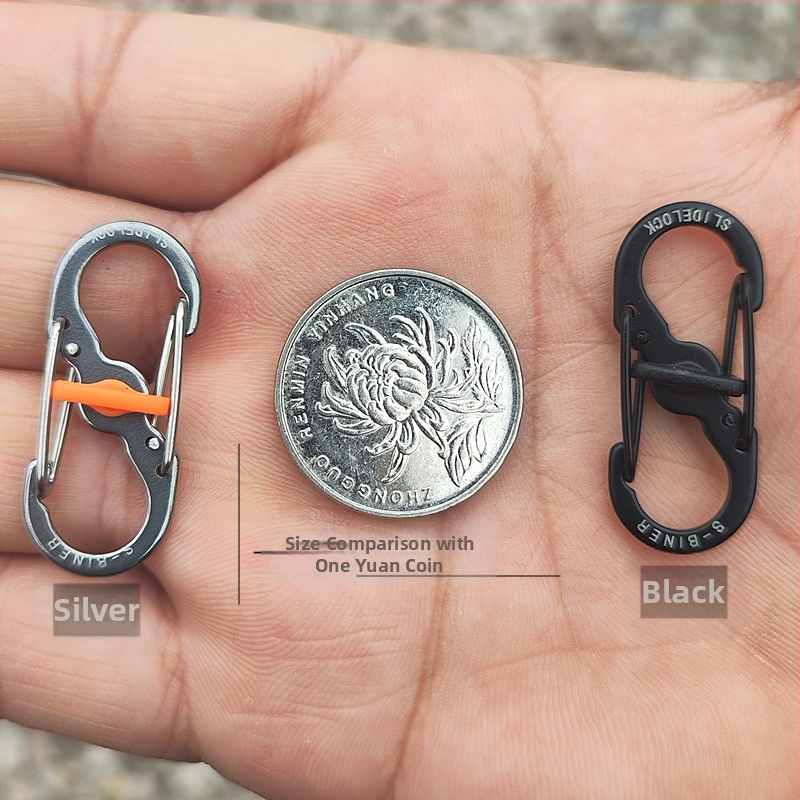 Неръждаема стомана 8-образна катарама за външен монтаж с кука за заключване S-образна катарама за планинарство бързо окачване на ключодържател за раница предпазна катарама метална скално катерене