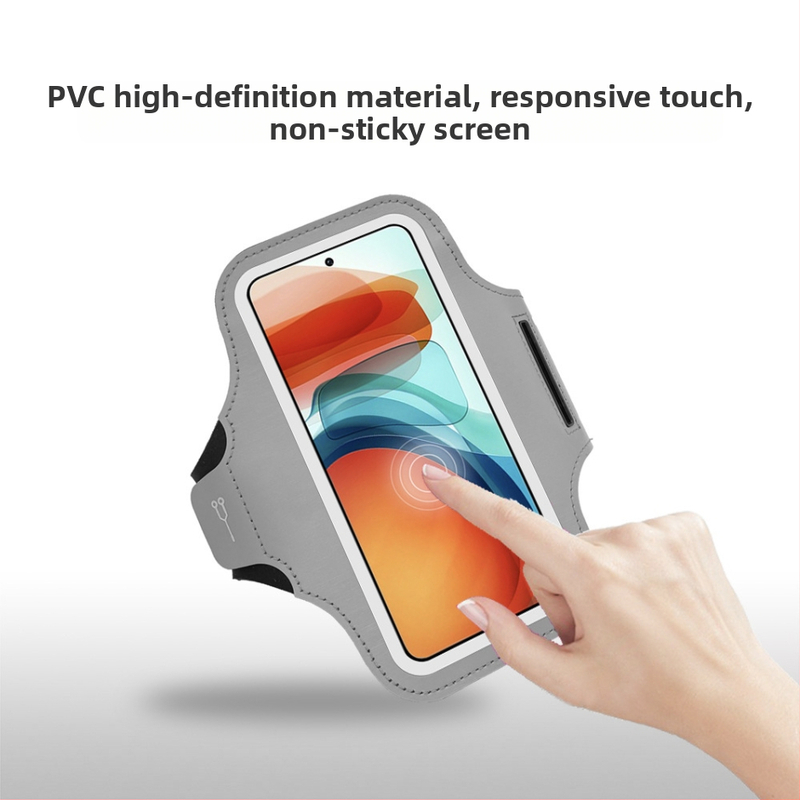 Чанта за ръка за бягане с мобилен телефон за мъже и жени, фитнес спортна екипировка, 7-инчова универсална PVC сензорен екран, отразяваща лента за ръка, чанта за китка, калъф за ръка