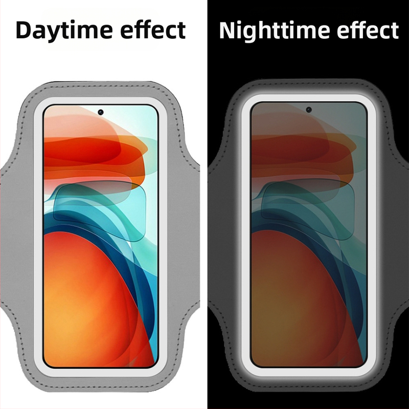 Чанта за ръка за бягане с мобилен телефон за мъже и жени, фитнес спортна екипировка, 7-инчова универсална PVC сензорен екран, отразяваща лента за ръка, чанта за китка, калъф за ръка