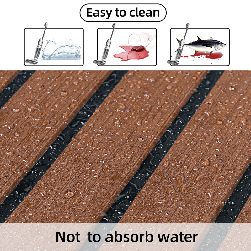 Jahtas EVA imitācijas tīkkoka grīda RV ātrlaivas laivu klāja neslīdošs paklājiņš, līmējošs luksusa jahtu aprīkojums