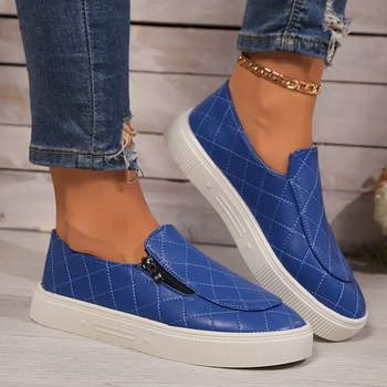 Γυναικεία απλά κολάν, ευρωπαϊκά και αμερικανικά, μεγάλα μεγέθη, φλατ, με στρογγυλή μύτη, χαμηλοτάκουνα καρό, μονόχρωμα, Lazy Loafers Wish