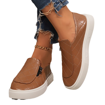 Γυναικεία απλά κολάν, ευρωπαϊκά και αμερικανικά, μεγάλα μεγέθη, φλατ, με στρογγυλή μύτη, χαμηλοτάκουνα καρό, μονόχρωμα, Lazy Loafers Wish