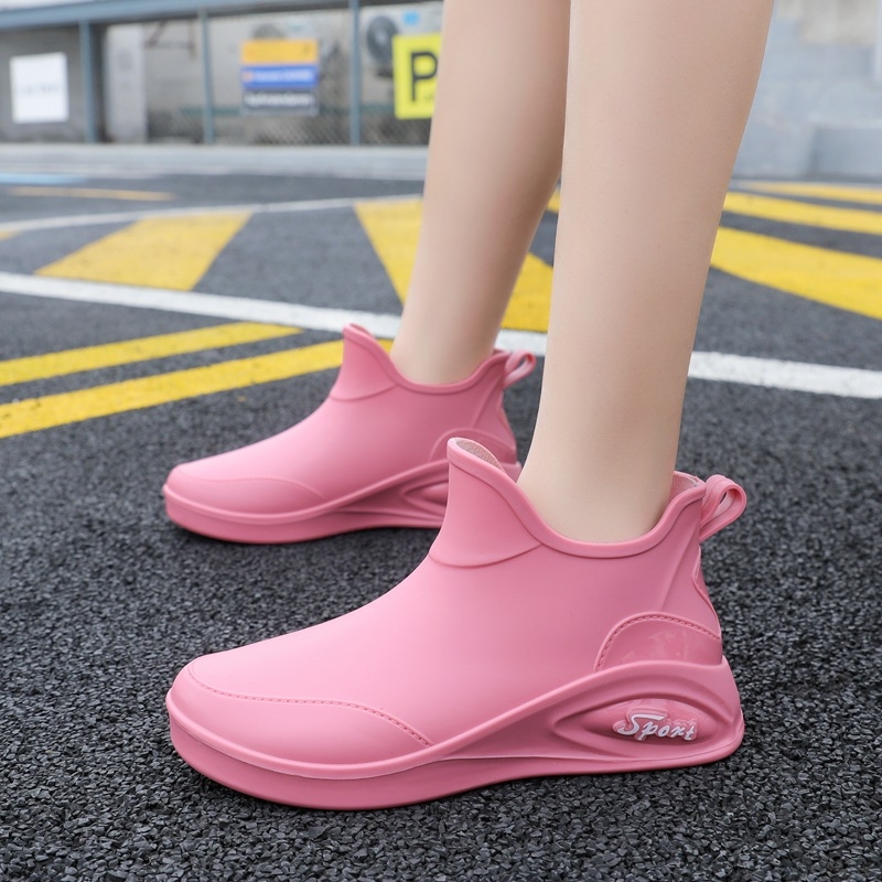 Moteriški guminiai batai, skirti keturiems metų laikams, universalūs, trumpi, šilti, vilnoniai, guminiai batai, vandeniui atsparūs, neslystantys, tinkami darbui virtuvėje, vandens batai moterims.
