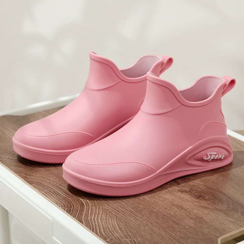 Moteriški guminiai batai, skirti keturiems metų laikams, universalūs, trumpi, šilti, vilnoniai, guminiai batai, vandeniui atsparūs, neslystantys, tinkami darbui virtuvėje, vandens batai moterims.