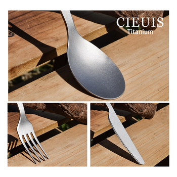 Κουτάλι Cieuis για εξωτερικούς χώρους από καθαρό τιτάνιο, οικιακό με διπλή τρύπα