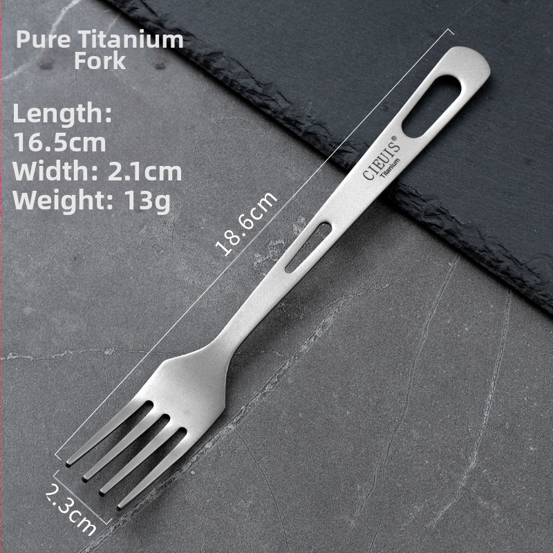 Cieuis kültéri tiszta titán kanál, háztartási dupla lyukú