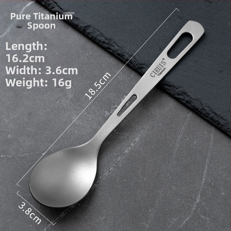 Cieuis kültéri tiszta titán kanál, háztartási dupla lyukú