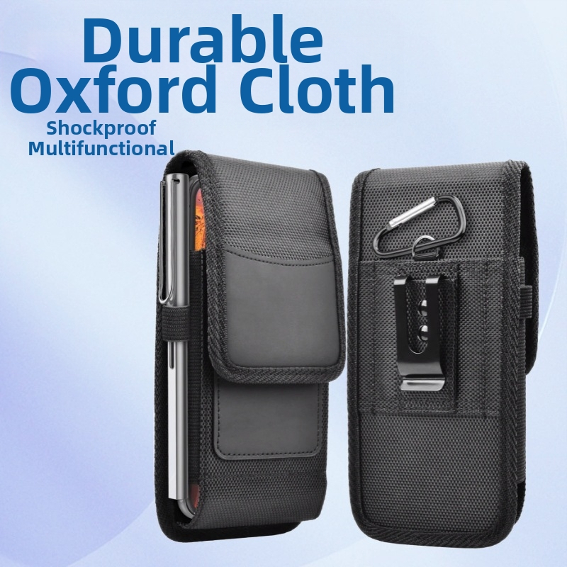 Κατάλληλο για iPhone15 Vertical PRO Δερμάτινη θήκη, κάρτα, ύφασμα Oxford, νάιλον, ζώνη, τσάντα μέσης κινητού τηλεφώνου