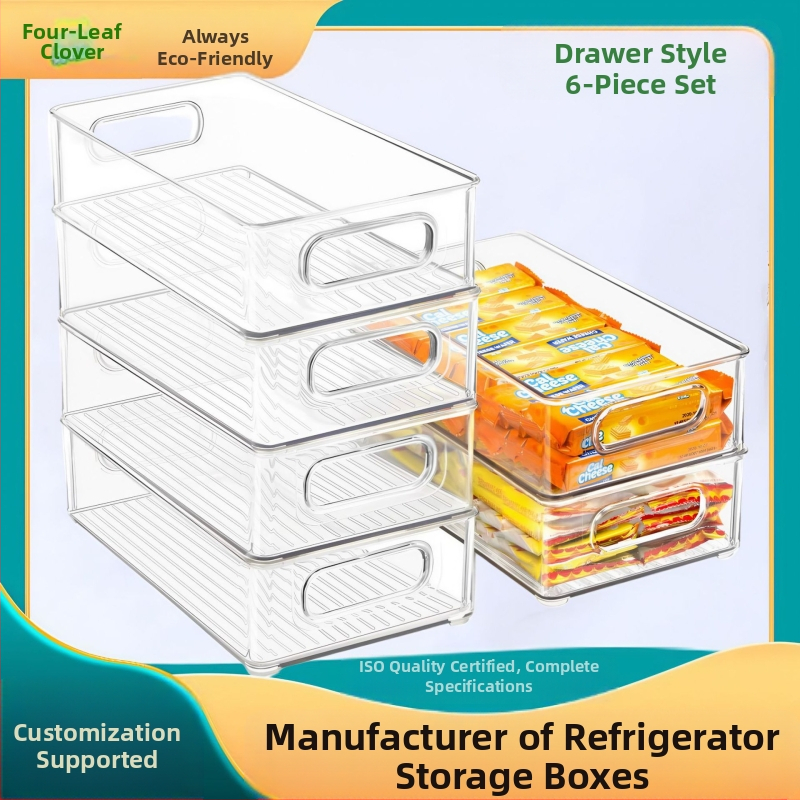 Удебелена многослойна издърпваща се кутия за съхранение в хладилник за домашни любимци, органайзер за чекмеджета за хранителни продукти, кутия за съхранение в кухнята