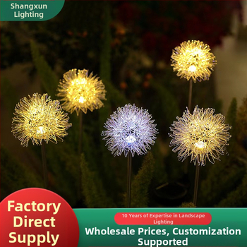 Saulės energija varoma kiaulpienės lempa lauko vandeniui atspari įjungiama lempa vila šviečianti sodo lempa vejos lempa rutulinis kraštovaizdžio lempa