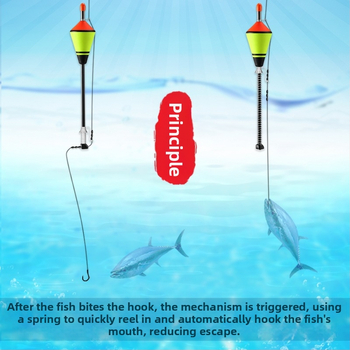 Automata horgászhorgok, teljesen automatikus úszók, teljes horgászfelszerelés-készlettel, horgászfelszereléssel és horgászkellékekkel összekötve