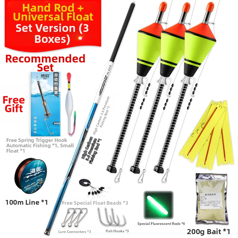 Automata horgászhorgok, teljesen automatikus úszók, teljes horgászfelszerelés-készlettel, horgászfelszereléssel és horgászkellékekkel összekötve