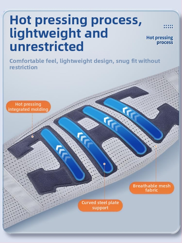 Nový horúco lisovaný opasok, pásový pás, pevný bedrový sval, teplý pás, oceľový plech, podpora, priedušný pás pre mužov a ženy