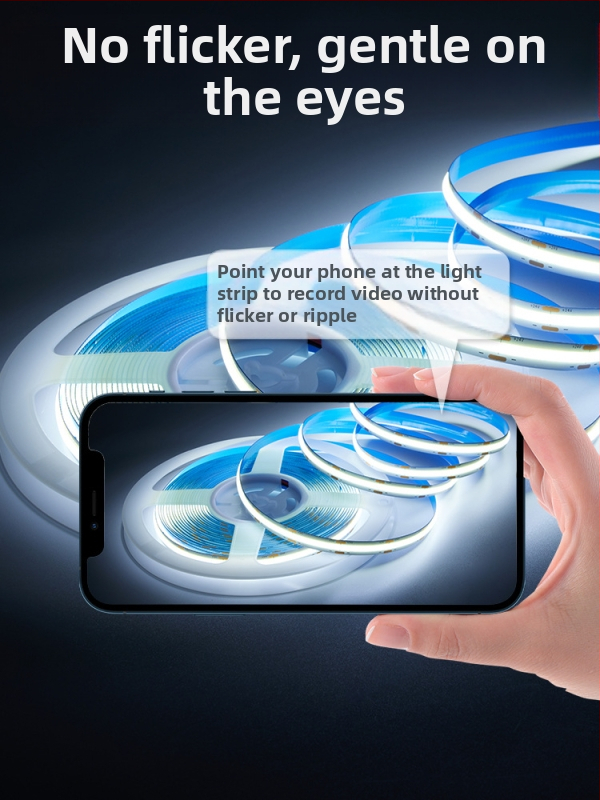 LED populiari didelio ryškumo COB minkštos šviesos juostelė + adapterių rinkinys su lipnia atrama, skirta kirpti šiltą šviesą, neutralią šviesą, šaltą baltą spalvą