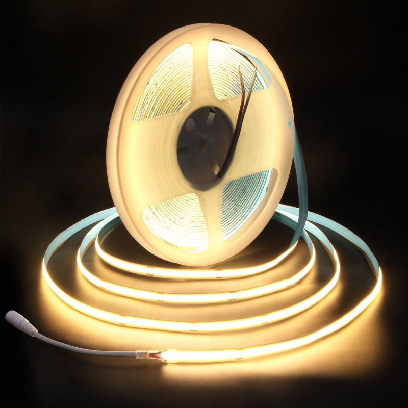 LED populiari didelio ryškumo COB minkštos šviesos juostelė + adapterių rinkinys su lipnia atrama, skirta kirpti šiltą šviesą, neutralią šviesą, šaltą baltą spalvą