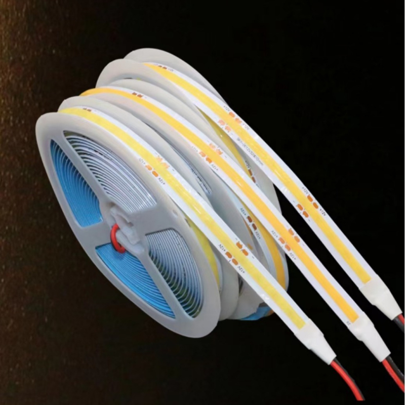 LED populiari didelio ryškumo COB minkštos šviesos juostelė + adapterių rinkinys su lipnia atrama, skirta kirpti šiltą šviesą, neutralią šviesą, šaltą baltą spalvą