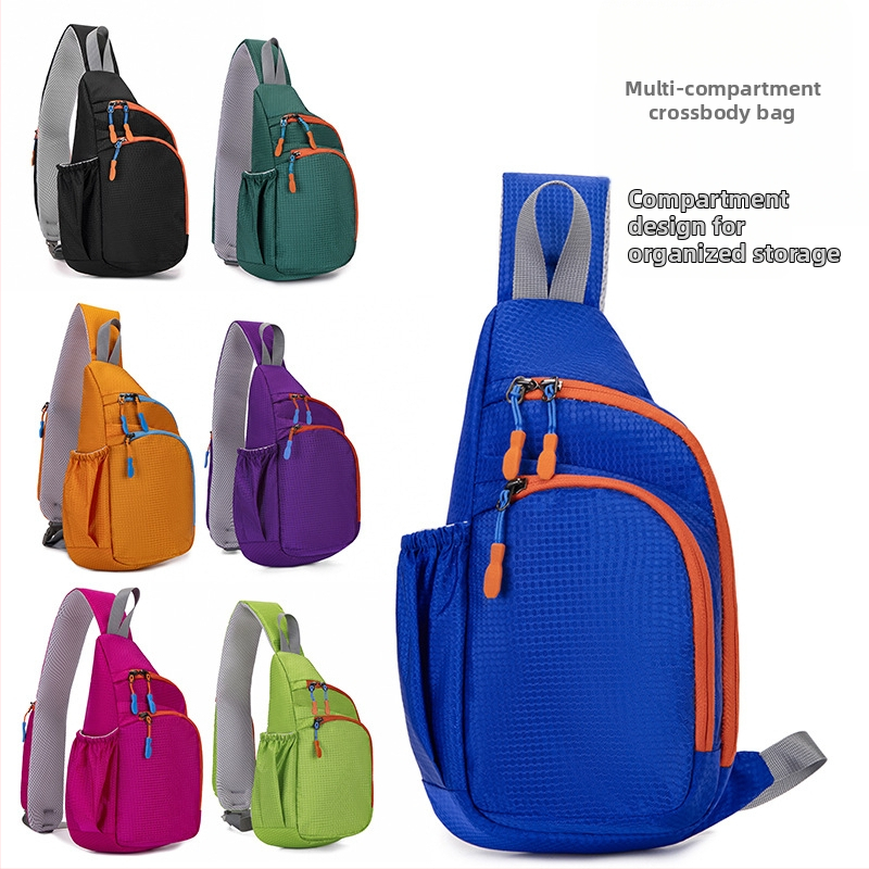Nagykereskedelmi külkereskedelmi új mellkasi táska sport alkalmi messenger táska kis akasztós táska több zsebes divatos férfi mellkasi hátizsák vízforraló táska
