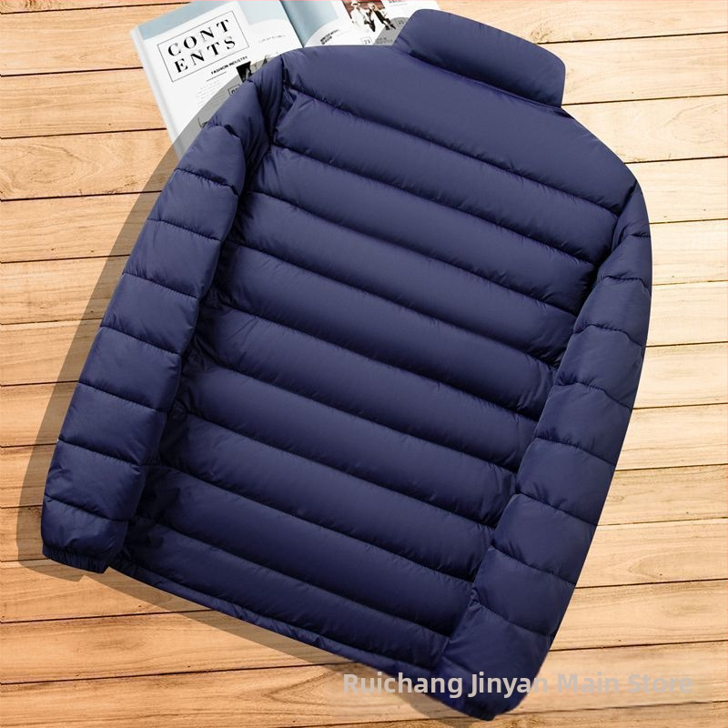 Мъжко леко памучно подплатено яке, ново късо яке с яка, ежедневно топло, леко памучно подплатено яке за есен и зима с качулка, тънко малко памучно подплатено яке