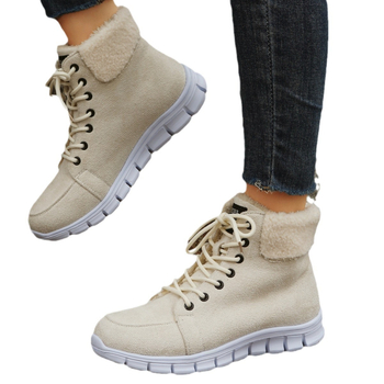Χειμερινές μπότες χιονιού 2023, νέες για γυναίκες, με χοντρή σόλα, χοντρό, βελούδινο, ζεστό, με επένδυση από φλις, παπούτσια για μεγάλα μεγέθη, με βαμβακερή επένδυση, για γυναίκες.