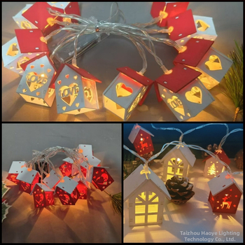 Valentino dienos Kalėdų šventė medinis mažas namelis LED šviesų girlianda viešbučio kambario miegamojo šviečianti atmosfera dekoratyvinės lemputės